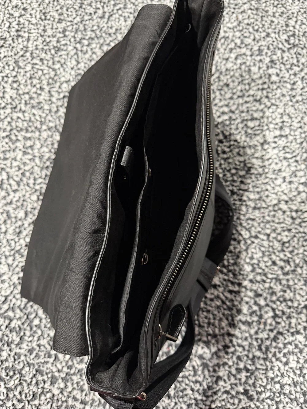 Coach Black Leather Messenger Bag for Men - Minimalist Flap
